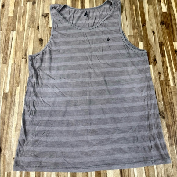 Volcom Gray Striped Men's Tank Top XL - Picture 1 of 5